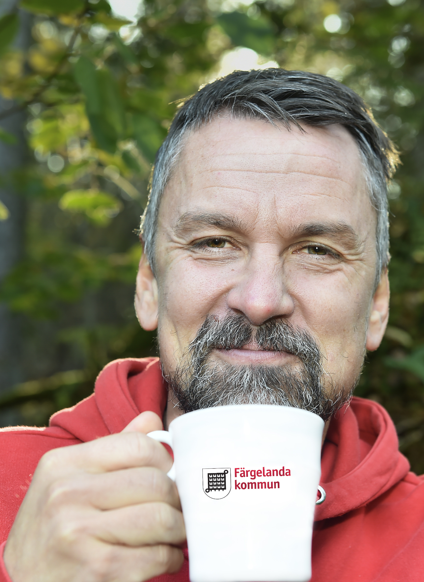 Man med kaffekopp
